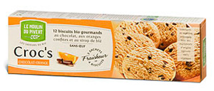 Бисквиты Croc's Chocolat-Orange с апельсином, шоколадом и пшеничной патокой, 150г ― Сеть магазинов "La Bio". Интернет-магазин биопродуктов.